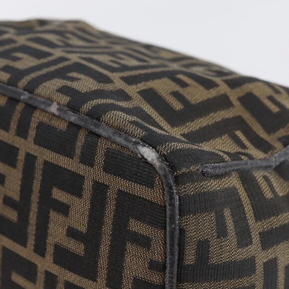 FENDI Zucca Canvas Vanity Hand Bag Black Brown Auth 144977 - Picture 4 of 16